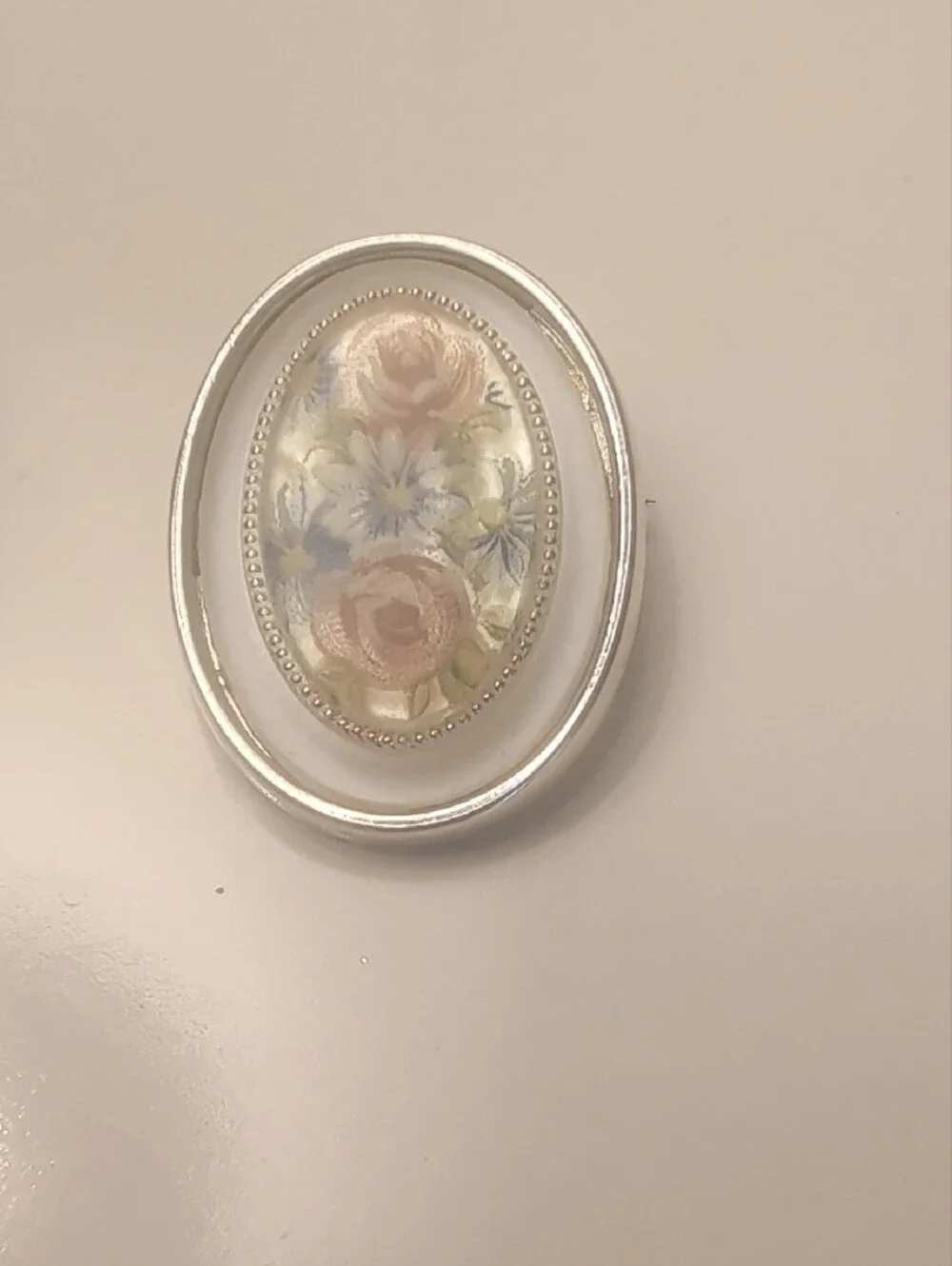 Floral Vintage Oval Pin Brooch